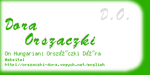 dora orszaczki business card